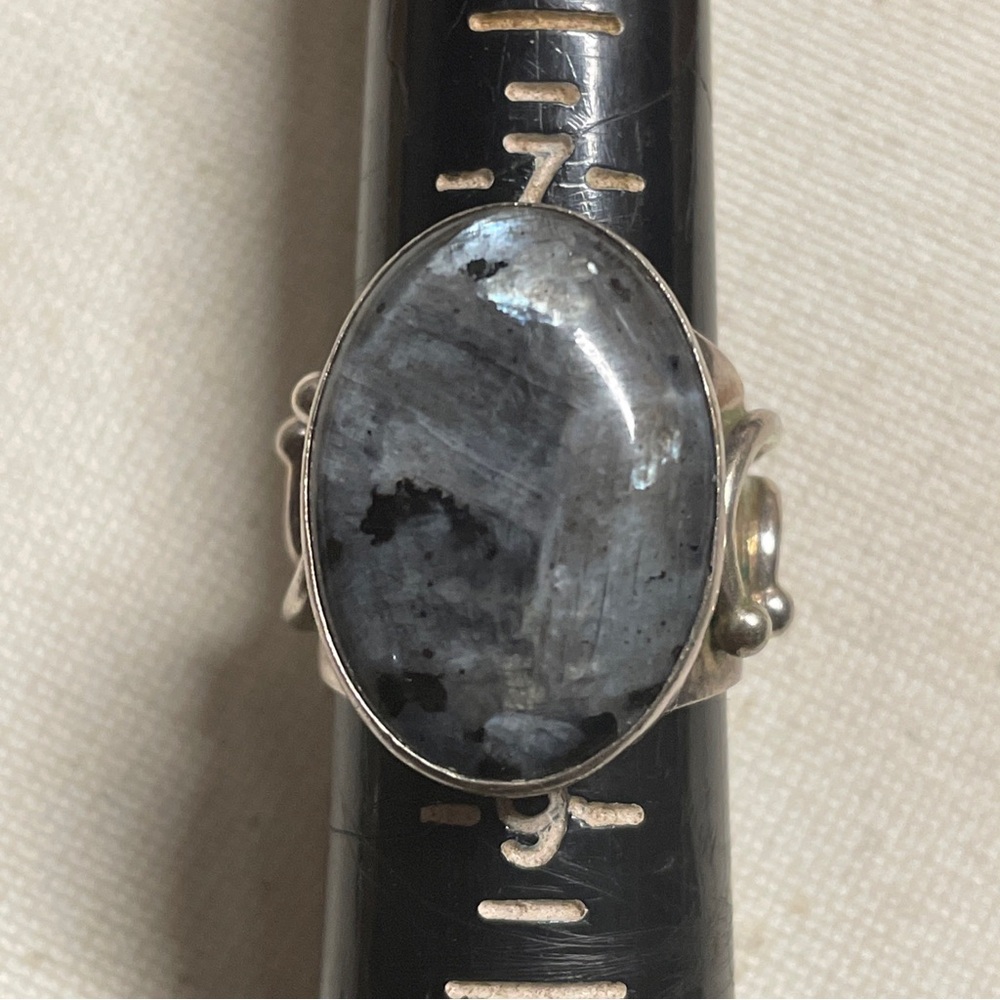 DTR 925 Jay King Finds Chunky Ring With Black Silver Stone? Size 8